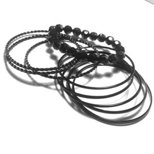 Set of black bangles